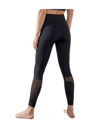 Legging Deportivo Tiro Alto Sin Costuras Con Fajón Y Mallas 195550P Negro
