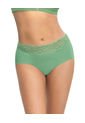 Panty Hípster En Tela Ultraliviana Con Franja De Encaje 012960 Verde de Leonisa