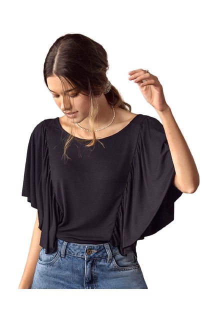 Exterior Camiseta Negro Leonisa J2326