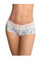 Panty Hípster En Tela Ultraliviana Con Franja De Encaje 012960 Azul de Leonisa