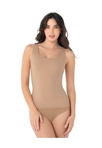 Camiseta De Control Moderado Con Doble Capa En Abdomen 015815 Café Leonisa