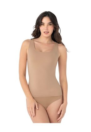 Camiseta De Control Moderado Con Doble Capa En Abdomen 015815 Café