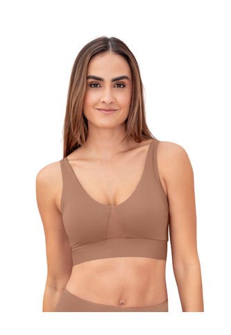 Brasier Tipo Top De Copas Extraíbles Totalmente Cómodo Y Liviano Flexi Brastop 091048 Café Leonisa