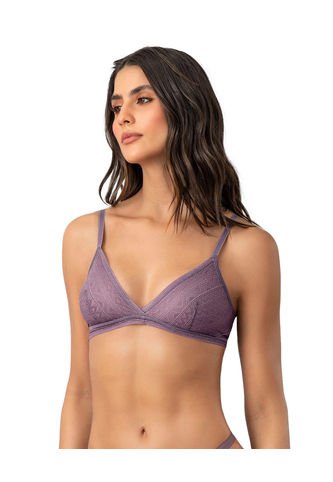 Bralette En Encaje De Textura Ultrasuave 091143 Morado Leonisa