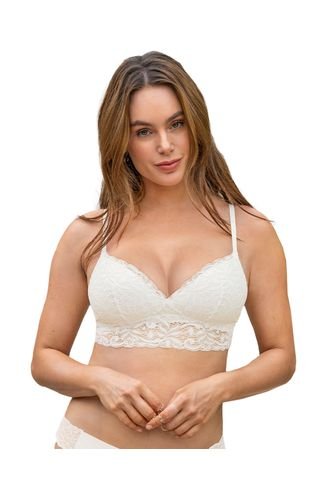 Brasier En Encaje Sin Arcos 091149 Crudo Leonisa