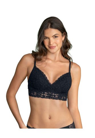 Brasier En Encaje Sin Arcos 091149 Negro Leonisa