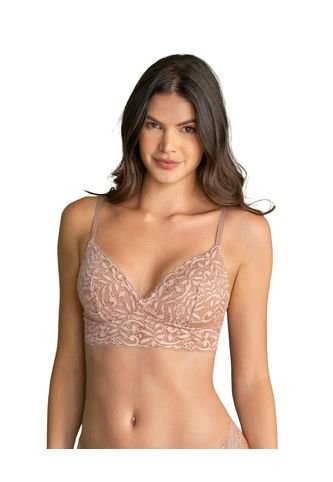 Brasier En Encaje Sin Arcos 091149 Rosa Leonisa