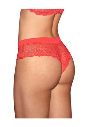 Panty Cachetero En Microfibra Y Detalles En Encaje 092020 Naranja