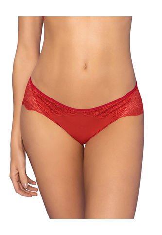 Panty Hípster En Encaje Suave Y Cómodo 092034 Rojo Leonisa