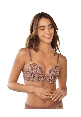 Brasier Push Up De Doble Realce Con Arco 011827 Estampado Manchas Leonisa