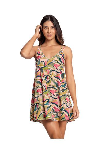 Vestido Corto De Playa Con Cargaderas Dobles 193415N Multicolor Leonisa