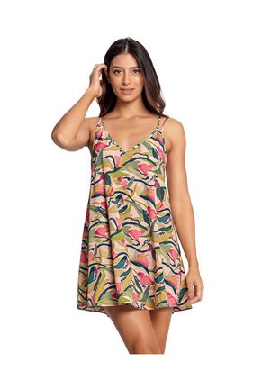 Vestido Corto De Playa Con Cargaderas Dobles 193415N Multicolor