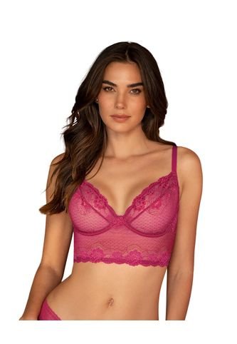 Bustier Siempre Sexy En Encaje Elástico 091078 Fucsia Leonisa