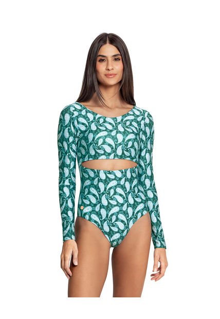 Vestido De Baño Manga Larga Elaborado Con Botellas PET 19A085N Multicolor