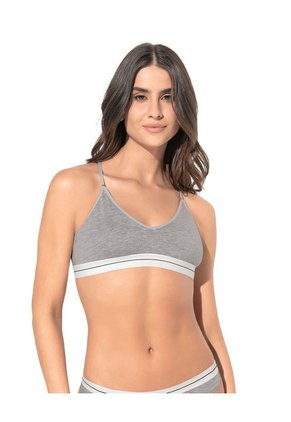 Top En Algodón Jaspe Con Cargaderas Graduables 091082J Gris Jaspe