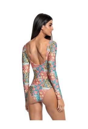 Vestido De Baño Manga Larga Elaborado Con Botellas PET 19A085N Multicolor