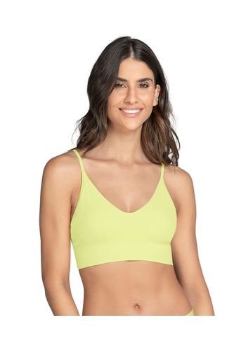 Top En Tecnología Seamless Con Textura Acanalada Natural Comfort 091088 Amarillo Leonisa