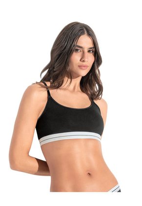 Top En Algodón Escote Redondo 091092 Negro