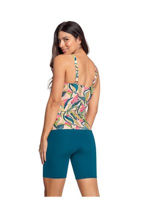Vestido De Baño De 2 Piezas Con Camiseta Y Short De Buen Cubrimiento Tankini 201534 Multicolor