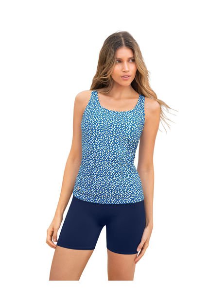Vestido De Baño De Dos Piezas Camiseta Y Short De Control De Abdomen 201535N Animal-print