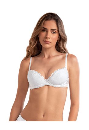 Brasier Media Copa Con Detalles De Encaje En Escote Y Espalda 091142 Blanco