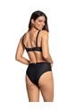 Bikini En Textura Acanalada Con Panty Tiro Alto Y Top Con Arcos 201587N Negro de Leonisa