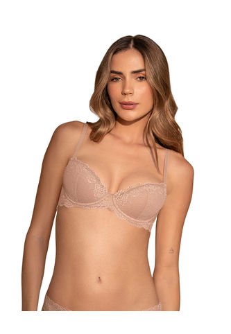 Brasier Media Copa Con Detalles De Encaje En Escote Y Espalda 091142 Palo De Rosa Leonisa