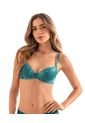 Brasier Media Copa Con Detalles De Encaje En Escote Y Espalda 091142 Verde Medio de Leonisa