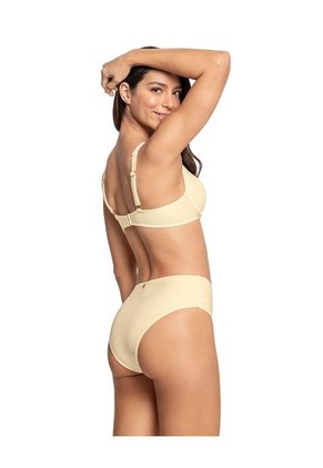 Bikini En Textura Acanalada Con Panty Tiro Alto Y Top Con Arcos 201587N Crudo