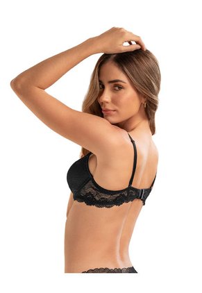 Brasier Media Copa Con Detalles De Encaje En Escote Y Espalda 091142 Negro