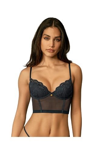 Bustier En Encaje Con Transparencias En La Base Y Espalda 091146 Negro Leonisa