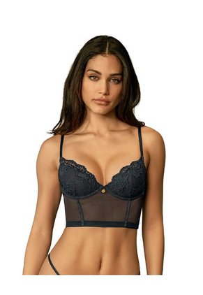 Bustier En Encaje Con Transparencias En La Base Y Espalda 091146 Negro