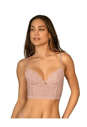 Bustier En Encaje Con Transparencias En La Base Y Espalda 091146 Rosa Vieja