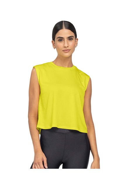 Camiseta Deportiva Silueta Boxy 19AA21 Amarillo