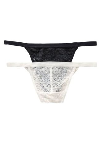 Paquete X 2 Brasileras Tiro Medio En Encaje Delicado Y Suave Con Tu Piel 92059X2 Surtido Negro Leonisa