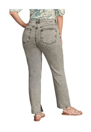 Jean Tiro Alto Bota Recta Con Bolsillos Funcionales F6412 Gris