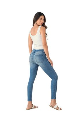 Skinny Jean Con Bolsillos Funcionales F6872 Azul