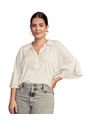 Blusa Manga 3/4 Con Boleros F7084 Crudo de Leonisa