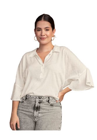 Blusa Manga 3/4 Con Boleros F7084 Crudo Leonisa