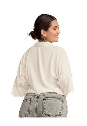 Blusa Manga 3/4 Con Boleros F7084 Crudo