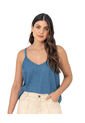 Blusa Escote En V De Tiritas F7004 Azul de Leonisa