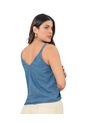 Blusa Escote En V De Tiritas F7004 Azul de Leonisa
