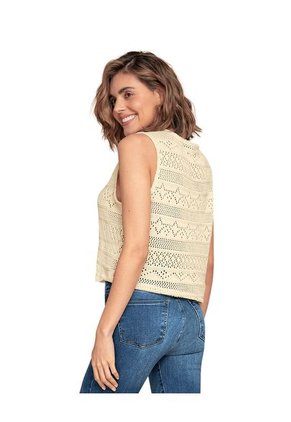 Camiseta Manga Sisa En Tejido Tipo Crochet F7006 Arena