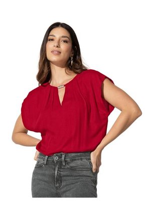 Blusa Manga Corta Con Detalle En El Escote F7134 Rojo