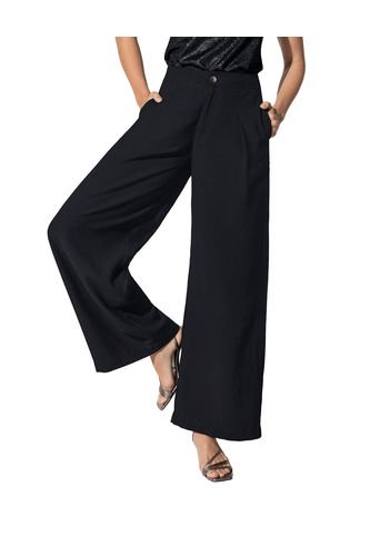 Pantalón Bota Ancha Con Prenses Decorativos En Frente F7131 Negro Leonisa