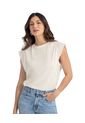Camiseta Manga Sisa Con Detalle Ojalillo En Hombros F7017 Marfil de Leonisa