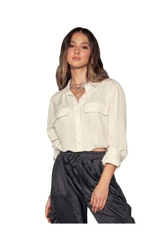 Blusa Manga Larga Con Perilla Funcional Y Elástico En Ruedo J2767 Blanco Leonisa