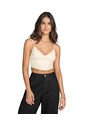 Blusa Crop Top Tipo Corset Con Cargaderas Ajustables J2947 Marfil de Leonisa