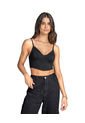 Blusa Crop Top Tipo Corset Con Cargaderas Ajustables J2947 Negro de Leonisa