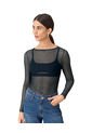 Camiseta Manga Larga Tipo Malla J2935 Gris de Leonisa